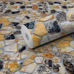 WallDaddy Beige & Orange-color Abstract Designed Self Adhesive Wallpaper image 4