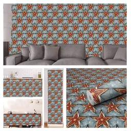 WallDaddy Grey & Red Star Marvel Designed Self Adhesive Wallpaper image 5