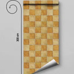 WallDaddy Beige & Brown Square Designed Self Adhesive Wallpaper image 2