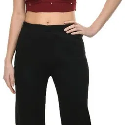 indiweaves Women Flared Black Wool Trousers image 3