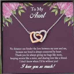 Aunt Necklace, To My Aunt Necklace, Thoughtful Gift For Aunt, Auntie From Niece Zircon Silver Pendant Set-image-92