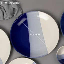 the white space living Pack of 4 Ceramic 'Sky & sea' Ceramic Dinner Plate Matte Finish Set of 4-10 Inch Dinner Set image 2