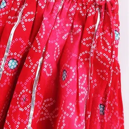 VASTRAMAY Girls Bandhani Printed Gotta Patti Ready to Wear Lehenga & Blouse With Dupatta image 5
