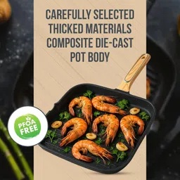 cpensus Square Grill Non Stick pan for Cooking Granite Finish Frying pan for Kitchen Grill Pan 0.25 cm diameter 4.7 L capacity image 2