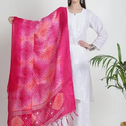 LOOM LEGACY Ethnic Motifs Printed Art Silk Dupatta-picture-34