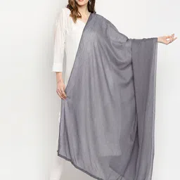Dupatta Bazaar Women Grey Solid Pure Cotton Dupatta image 1