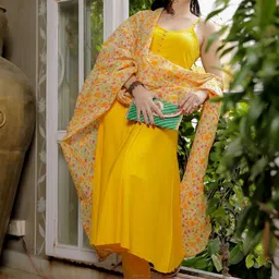 Indi INSIDE Shoulder Straps Anarkali Kurta with Trousers & Dupatta-picture-40