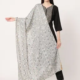 Moda Chales Phulkari Embroidered Dupatta image 1