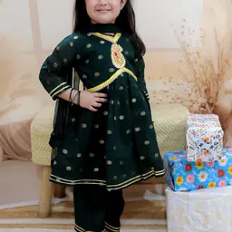BownBee Girls Regular Gotta Patti Kurta with Trousers & With Dupatta image 5
