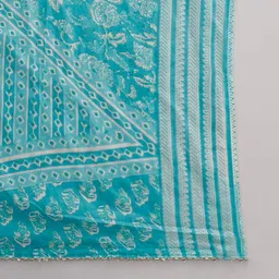 HIGHLIGHT FASHION EXPORT Floral Printed Straight Mirror Work Kurta With Trousers & Dupatta image 3