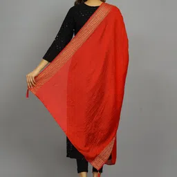 HANDICRAFT PALACE Woven Border Cotton Chanderi Dupatta image 3