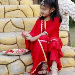 BAESD Girls  Embroidered Regular Gotta Patti Kurta with Trousers & Dupatta image 3