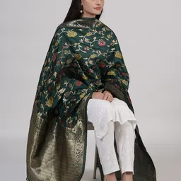 MUFFLY Floral Woven Designed Dupatta image 5