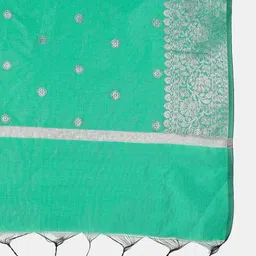 Dupatta Bazaar Sea Green Ethnic Motifs Woven Design Dupatta image 4