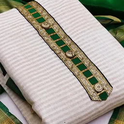 SHADOW & SAINING Striped Woven Design Unstitched Dress Material image 2