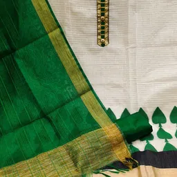 SHADOW & SAINING Striped Woven Design Unstitched Dress Material image 3