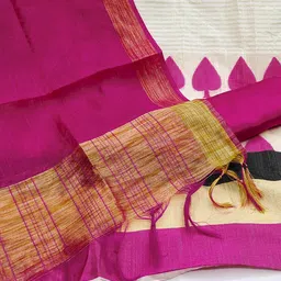 SHADOW & SAINING Striped Banarasi Jacquard Unstitched Dress Material image 2