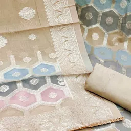 SHADOW & SAINING Ethnic Motif Woven Design Unstitched Dress Material image 4