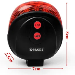 inditradition Bicycle Flash Tail Light with Laser | Inbuilt 2 Laser & 5 LEDs, 7 Modes LED Rear Break Light image 3