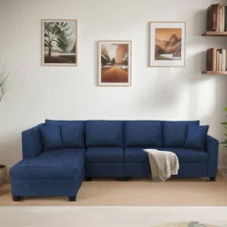 mintwud from pepperfry Bingo fabric RHS Sectional Sofa (3+ Lounger) In Cool Cobalt Colour-picture-6