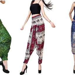 fusfus Printed Rayon, Cotton Women Harem Pants image 1