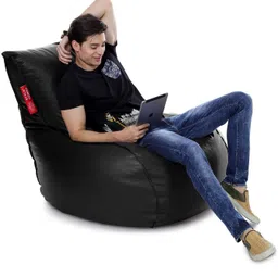 style homez XXL Premium Leatherette Mambo Lounger Bean BagWith Bean Filling image 2