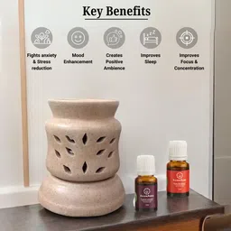 asian aura Aroma Oil Warmer electric Ceramic Diffuser for Room Fragrance Diffuser Set image 2