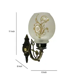 foziq Gold & White B22 holder Metal & Glass Uplight Wall Scone image 3