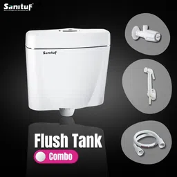 sanituf Toilet Flush Tank || Plastic Slim & Sleek Flushing Cistern ||Top Push Single Flush Tank-picture-27
