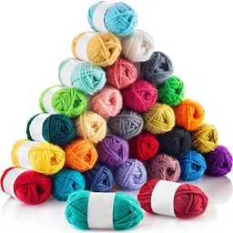 waaome 12 Colour Wool Balls art and craft Thread yarns woolen balls multi colour image 1