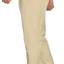 kundan Men Regular Fit Beige Cotton Blend Trousers image 3
