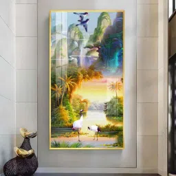 the next decor Birds in a Cascading Dream Glass Finish Vertical Wall Art-picture-19