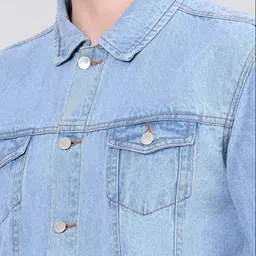 moda rapido Men Solid Denim Jacket image 4