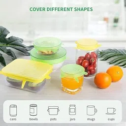 dikpulgroup Microwave Safe Silicone Stretch Lids Reusable Flexible Covers 7.5 inch Lid Set, Pack of 1 image 3