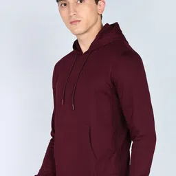 park avenue Men Full Sleeve Solid Hooded Sweatshirt image 3