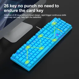 Aula S2022 Mechanical Wired USB Standard Gaming Keyboard Compatible with Desktop, Laptop, Mac stand support,S2022 image 4