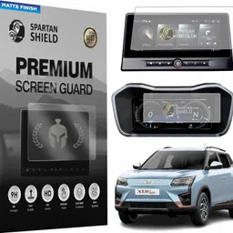 spartan shield Screen Guard for MAHINDRA XUV400 EL PRO 2024 || MATTE FINISH 10.25 Inch INFOTAINMENT & 10 Inch DIGITAL INSTRUMENT CLUSTER Protector || Car TouchScreen Display Accessories XUV 400 [Not Tempered Glass] [2-IN-1 COMBO]-picture-13