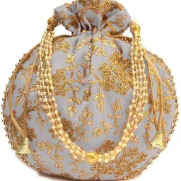 jddcart Girls Grey, Gold Potli-picture-27