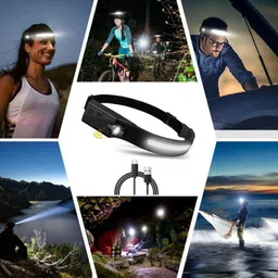 ecosky 2 LED Head Lamp with, 5 Modes of Light, has Motion Sensor TYPE USB Recharge Torch image 5