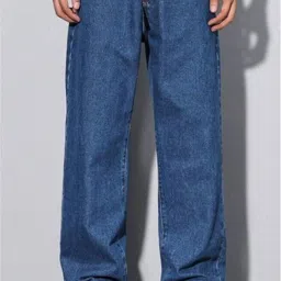 o2 route Men Loose Fit Mid Rise Dark Blue Jeans image 4