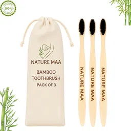 nature maa Eco-Friendly Organic Bamboo Toothbrush Charcoal Bristles Soft Compostable Soft Toothbrush-picture-27