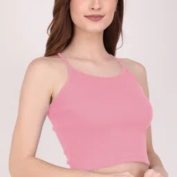 jovo Party Sleeveless Self Design Women Pink Top image 5