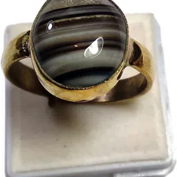genzcomplex Natural Sulemani Ring 9.25-10.25 Ratti Certified Agate Ring Sulemani Hakik Ring Alloy Agate Gold Plated Ring-picture-10