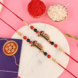 ascension Designer Kundan Rakhi Raksha Bandhan Assorted Rakhi Set-picture-22