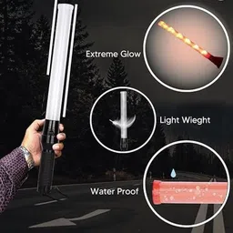 cfi LED Baton Light Red & Green Flashing Non-Rechargeable Traffic Control Baton Plastic Emergency Light, TRAFFIC LIGHT, baton light Baton image 5