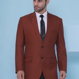 favoroski Men Solid Single Breasted Formal Blazer image 1