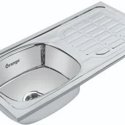 orange Single Bowl With Drainboard Kitchen Sink 37X18X8 Inch Vessel Sink-picture-26