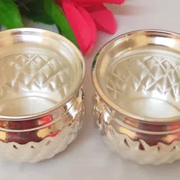 samukkaras fashions Samukkaras German Silver Pot Design Haldi and kumkum / Chandan Bowl (set of 2) Decorative Showpiece-9 cm image 5