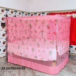 sr enterprise Cotton Adults Washable FLOWER PINK Mosquito Net-picture-11