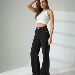 shreea atmiya Women Regular High Rise Black Jeans image 3